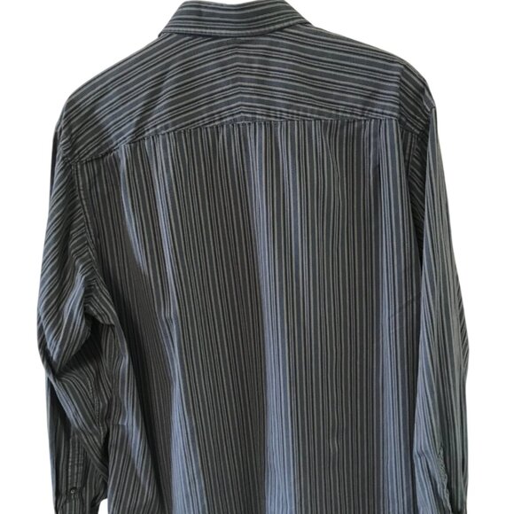 Van Heusen Men’s Shirt: Vintage Button-Down Long Sleeves Brown Stripes, Size L - Picture 7 of 9